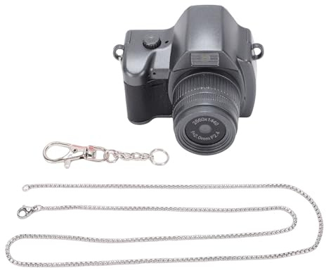 RASTKY Caméra Miniature, écran LCD 2K 1,47 Pouces, Collier Porte-clés, Idéal pour Garçons et Filles, Adolescents, Filtres, Enregistrement en Boucle, Petite Caméra avec Porte-clés pour (Black)