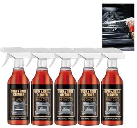 Oven & Grill Cleaner Spray, Grease and Stain Remover, Oven Degreaser, Air Fryer Clean, Kitchen Degreaser Foam Cleaner, Kitchen Surfaces – Ovens, Grills, Frying Pans, Range Hoods (5pcs)