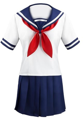 Gzadii Anime Cosplay Japonés JK Uniforme Escolar JK Uniforme Escolar Japonés Clásico Japonés Colegiala Camisas Marineras Uniforme Anime Cosplay con Pajarita Y Conjunto de Calcetines