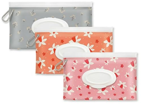 3 Bolsas Para Toallitas Húmedas Con Mosquetón, Caja Reutilizable E Impermeable Para Toallitas Húmedas Para Llevar, Portátil Para Bebés, Viajes, Acampadas Y El Día A Día