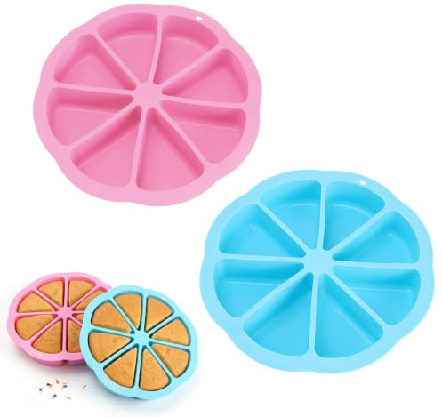 2 Pcs Silicone Quiche Moulds for Baking, 8 Cavity Triangle Cake Mould Set | Non Stick Heat Resistant DIY Baking Tool, DIY Baking Tool for Home and Professional Use