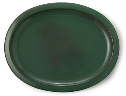 CERTRE - Sottovaso Bonsai Ovale in Gres, Made in Italy, Colore Verde Palude (Smaltato)| Misure esterne 16x12x1,5 cm