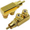 zdyCGTime Lot de 2 adaptateurs répartiteurs RCA mâle à Angle Droit 90 degrés vers 2 Prises RCA Femelles Audio Vidéo Connecteur en métal plaqué Or M/F