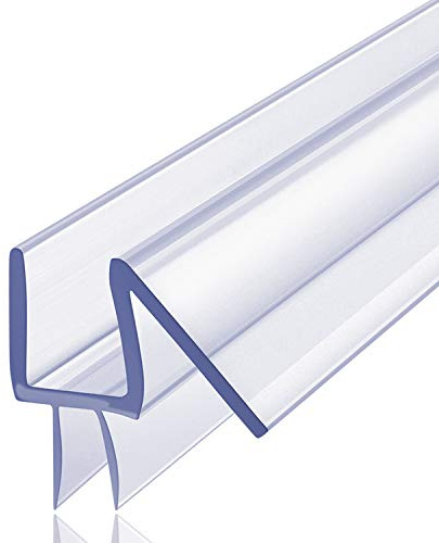 Butecare Premium Frameless Shower Door Bottom Seal Strip for Glass Doors - Shower Door Seal Sweep (3/8” x 39”, Clear Vinyl)