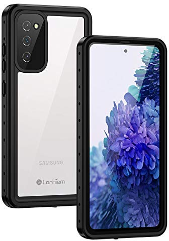 Lanhiem für Samsung Galaxy S20 FE Hülle IP68 Wasserdicht Stoßfest | Handyhülle 360 Grad Ganzkörper, Staubdicht Schneefest Outdoor Panzerhülle, mit Eingebautem Displayschutz, Schwarz