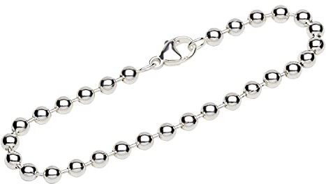 NKlaus Armband 925 Sterling Silber 19cm Kugelkette rund Unisex designer Armbandkette 12067
