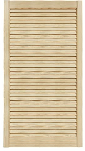 DecoMeister Porte a Lamelle in Legno 594x1100 mm Confezione da 1 - Porta Lamella Pino Massiccio - Anta per Armadio a Persiana Aperta - Frontali Mobili e Antine per Guardaroba - Legno Naturale Grezzo | Porta interna per armadio a lamelle con ventilazione aperta, foglio di legno naturale per fai da te, spessore 21 mm