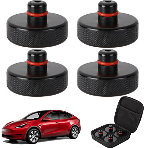 Juego de Almohadillas de elevación de Goma de Gato hidráulico es Compatible con Tesla Model 3 / Y/X/S,4 Piezas de protección de Accesorios para vehículos Tesla un Estuche de Almacenamiento