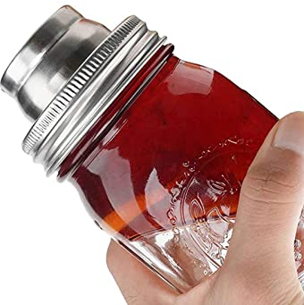 5 Pcs 2 Pcs Mason Jar Shaker Lids - Mason Jar Cocktail Shaker Lid with Silicone Seals - Shaker Lids for Mason Jars, Dredge Flour, Mix Spices,Sugar, Salt, Peppers A/a