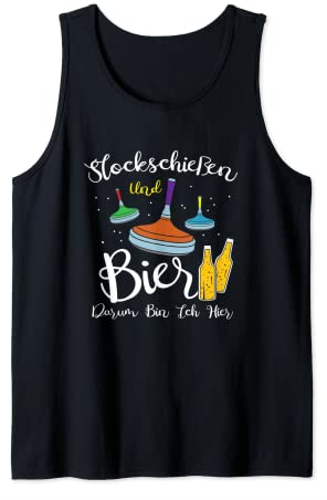 Stockschießen und Bier Eisstockschießen Stockschütze Tank Top