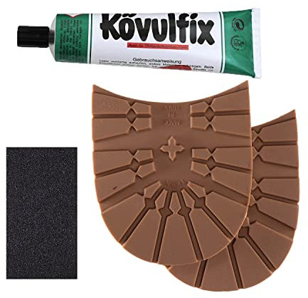 Langlauf Schuhbedarf Wanderschuh Absatz für Trekkingschuhe Reparatur Set hell/Repair Sole Pad/Kövulfix Absatzkleber/ausführliche Anleitung/Qualitäts Set (Größe 1: 83x80mm)