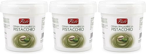 Pistì - Crema Spalmabile al Pistacchio - Con Pistacchi Verdi Selezionati, Lavorazione Artigianale, 100% Naturale - 3 Vasetti da 1 kg