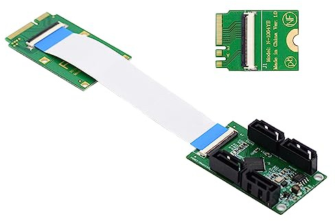 cablecc Mini PCI-E&A+E-Key a cuatro SATA3.0 6 Gbit/s cable de extensión de tarjeta de disco duro de 10 cm para SSD