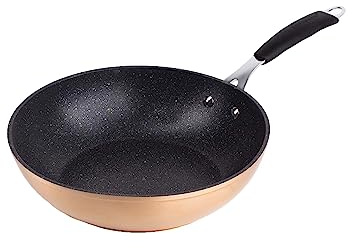 Wok 28x8.0cm aluminio forjado, inducción, cobre