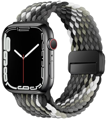 HITZEE Kompatibel mit Apple Watch Armband 49/46/45/44/42/41/40/38, Geflochten Band mit Magnetisch Schließe Entworfen für iWatch Ultra 3/2/1 Serie 11 10 9 8 7 SE3 6 5 4 (42/44/45/46/49, D-Schokolade)