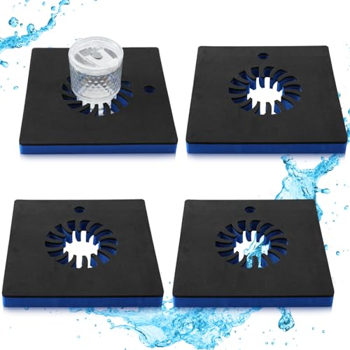 Newtay 4 Pcs Foam Floating Drink Holder for Pool 9.5 Inch Blue and Black Refreshment Table Tray Portable Tumbler Pool Bar Accessories Fits Tumblers 16 to 30 Ounce for Lake Beach Summer Part (4)