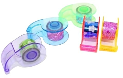 GPMZZMIX Klebebandschneider, Klebebandabroller, Bürobedarf, 5 Stück, Mini-Klebebandabroller, 1 cm, Spender for goldenes Glitzerband, Farbe, Glitzerbandgerät