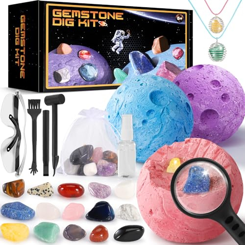 Perbabe Mega Dig Gemstones Dig Kit – Graben Sie 15 echte Edelsteine und Kristalle aus