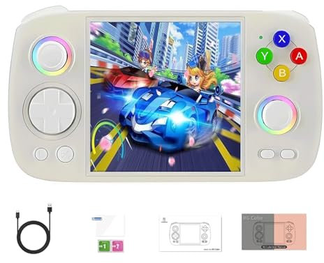 NULA RG Cube Retro Consola de Juegos Portátil, 8+128G con Efectos de Luz RGB, Pantalla IPS de 3.95 Pulgadas Android Arcade Unisoc T820 Procesador Compatible con Bluetooth WiFi Battle - No hay juegos
