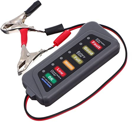 SOLUSTRE 3pcs Automotive Battery Tester Digital Load Tester Led Display for Cars Motorcycles Electric Vehicles Accurate Measurement Alligator Clips Professional Design for Easy Use