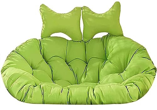 Outdoor Schaukelkissen-Set für Zweisitzerstuhl, grünes Kissen mit Kissen und unsichtbarem Reißverschluss