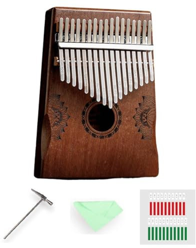 Kalimba-Daumenklavier aus Holz, 17 Tasten, Mahagoni-Holz, tragbar, Anfänger, Geschenk, neues Klavier-Daumen, M1G2 für Kinder
