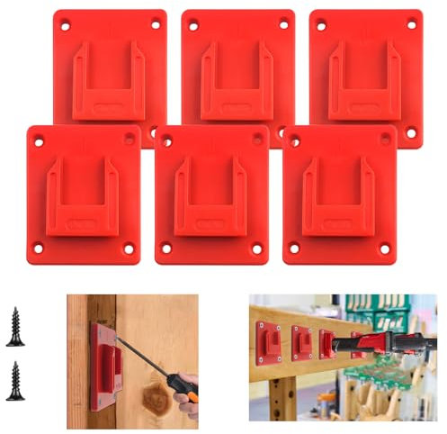 6 Packs Tool Holder for Milwaukee M18 18V,Drill Organizer Wall Mount - Power Tool Storage Wall-Mounted, Workshop Storage For Construction Sites Farming Equipment