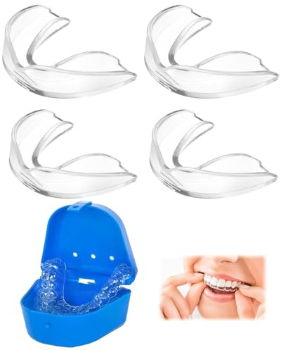 JUKOTA 4 Pièces Attelle anti-ronflement pour la nuit, gouttière dentaire, gouttière de morsure pour la nuit, utilisée pour réduire le grincement de la gouttière dentaire, Réutilisable（2 Tailles）
