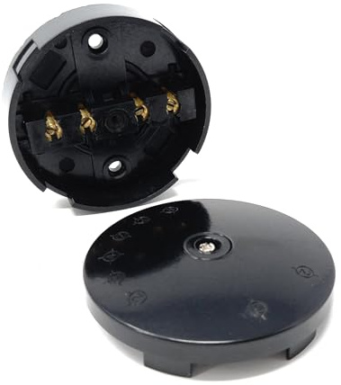 4-Terminal Round Junction Box – 20A Rated – 75x25mm Black Electrical Connector Housing for Wiring, Lighting & Power Distribution – Durable Enclosure for Indoor & Outdoor Use