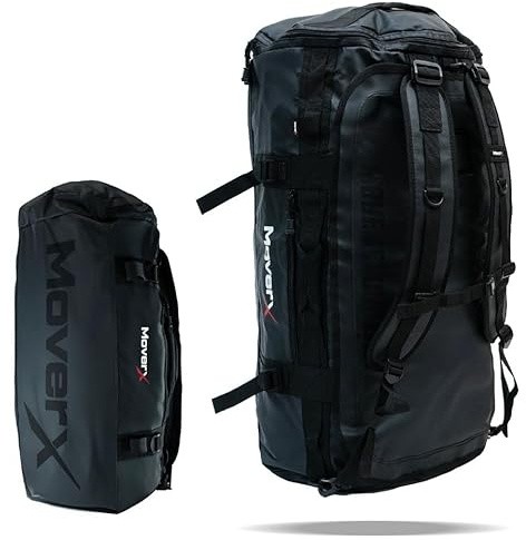 MoverX 90L Hiking Backpack, Gym Bag, Camping Rucksack, Trekking Waterproof Backpack, Holdall Duffle Bag, Travelling Large Rucksack, Festival Sports Outdoor Cycling back pack for Women Men, Black