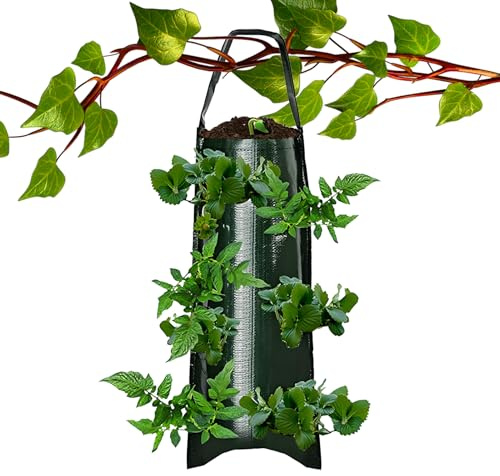 Pasbuteiy Sacs De Culture pour Fraises - Jardinière Suspendue pour Fraises d'Extérieur - Accessoire De Plantation pour Cultiver Tomates Légumes Et Fleurs en Extérieur sur Balcon Terrasse Et Jardin