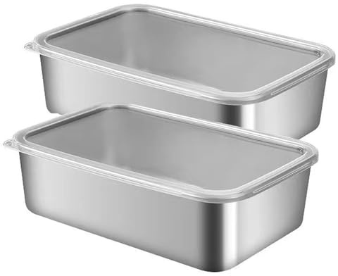 Anicy 2er-Set Kastenform Kuchen Brotbackform mit Deckel - Edelstahl Brotbackform Brot für Brot Kuchen Toast, Rechteckig Brotform, Gesund, Leicht zu reinigen & Spülmaschinenfest, 22,5cm x 15cm x 6cm