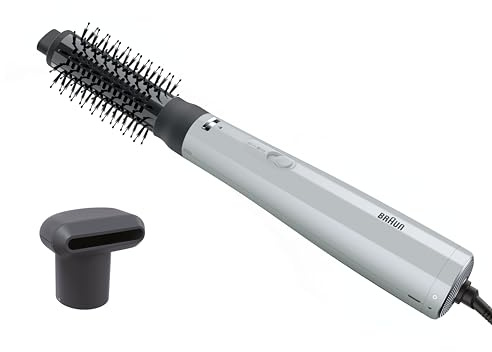 Braun Air Styler AS2.21, lätt värmeborste med formgivande borste och fönmunstycke, 800 W motor med 2 kombinerade värme-/hastighetslägen plus svalt läge, IONTEC-teknologi, satingrå finish, BRAS221E
