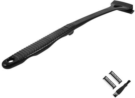 BAZEITFLOW Rasoio per la Schiena da Uomo a Tripla Lama Depilatore Corpo con Impugnatura Antiscivolo e Angolo Regolabile Rasoio Portatile per Rasatura a Secco e a Umido per Viaggi e Cura