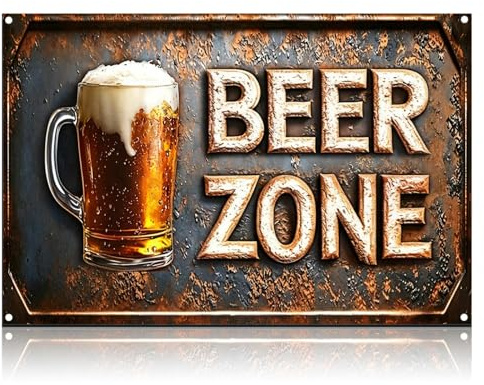 Metal Bar Sign, Vintage Bar Signs for Home Bar Garden Outdoor, Decorative Man Cave Accessories for Home Wall Garden Decor 8x12inch