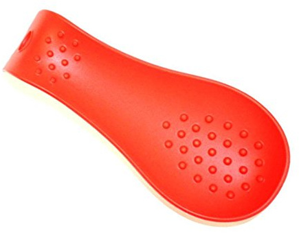 Kochblume Löffelablage | Ablage für Küchenhelfer | Premium-Silikon | Hitzebeständig | Spülmaschinenfest | 23cm | Farbe: rot