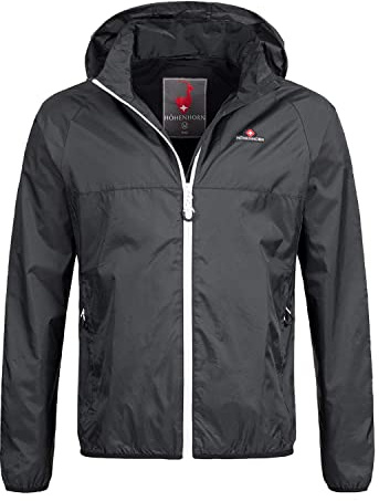 Höhenhorn 15B12 Rigi Herren Regen Jacke Weißer Zipper Schwarz Gr XL