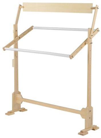 GOTOTOP Supporto per Ricamo Regolabile, Girevole a 360°, in Legno di Pino e PVC, con Cornice, 104 x 40 x 88 cm