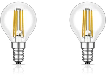 ledscom.de 2x E14 ampoules LED, G45, blanc chaud (2700 K), 4,5 W, 542lm, variateur à 3 positions