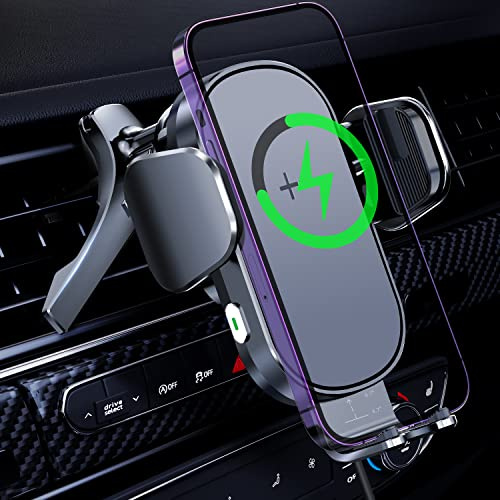 Lekente 15W Schnelles Drahtloses Ladegerät Auto Handyhalterung mit Ladefunktion, Automatische Induktive für iPhone Samsung Google Xiaomi Huawei LG