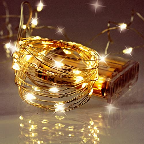 LAC FUTURE Guirlande Lumineuse Pile 5 M, 50 LED - Guirlande Led à Pile Décoration de Noël Intérieur - Fil Led Lumineux Décorative pour Chambre