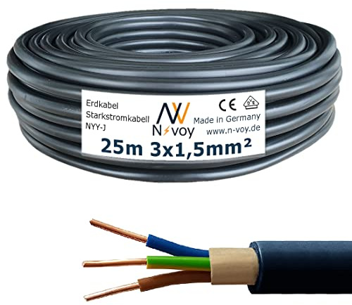 NYY-J 3x1,5 mm² 25m (Variable bis 50m) Erdkabel Starkstromkabel in Beton Erdreich VDE 0276 M113