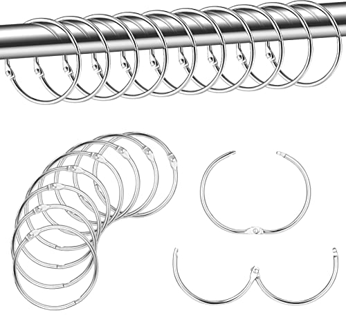 tonyg-p 20 Stück Metall Vorhangringe Duschvorhang Ringe Vorhang Hängend Ringe für Fenster Tür Duschvorhänge, 50 mm Innendurchmesser (Silber)