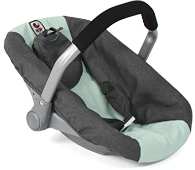 Bayer Chic 2000 - Puppen-Autositz für Baby-Puppen, Puppentrage, Puppenzubehör, dunkelgrau, Mint