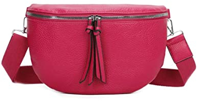 OBC Damen Tasche Gürteltasche Crossbody Hüfttasche Bauchtasche Umhängetasche Cross-Over Bodybag Schultertasche Handytasche Kosmetiktasche Kunst-Leder L155 Pink