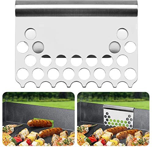 LFUTARI Food Mesh Screen Blocks,Stainless Steel Food Grease Gate Blocker from Falling into Tray,Griddle Grease Trap Accessories for Black Stone and Other Grills (1)