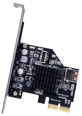 CY Card USB 3.1 10Gbps Front Panel Type-E Socket & USB 2.0 480Mbps to PCI-E Express Adapter for Motherboard