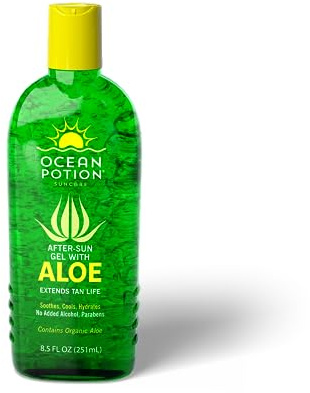 Ocean Potion Sun Care After Sun Aloe Vera Gel, 100% Pure Aloe for Face & Body, Hydrating After Sun Lotion Alternative & Moisturizer for Sun-Exposed Skin, 8.5 oz