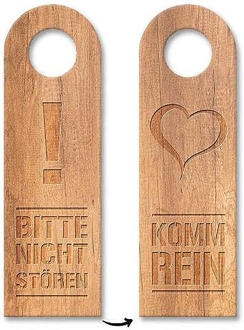 Bitte nicht stören oder Komm rein Türhänger 10er Set in Holzoptik witziger Türhänger 10er Set Geschenk für Mitbewohner