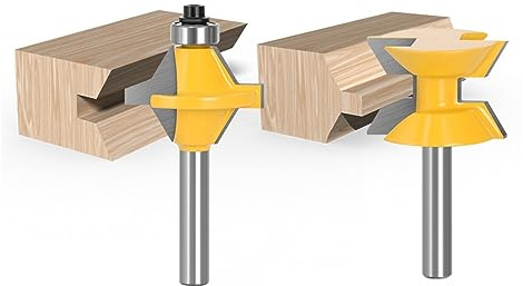 2 teile/satz Rand Banding Nut Und Feder Fräser Set 8mm 12mm 12,7mm Schaft 120 Grad Nut und Feder Fräser Set Holz Fräser (Size : 12mm shank)
